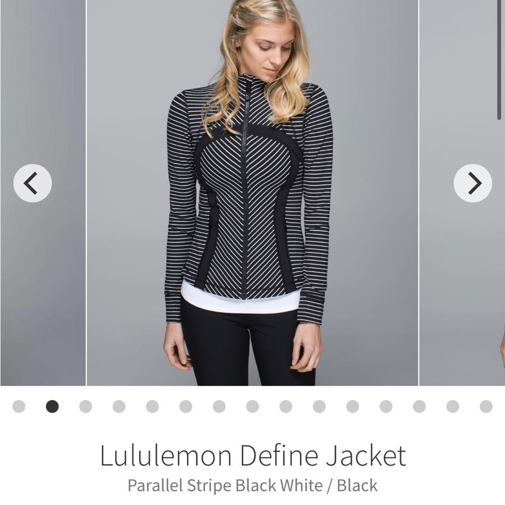 Lululemon Define Jacket - Black and White Stripes